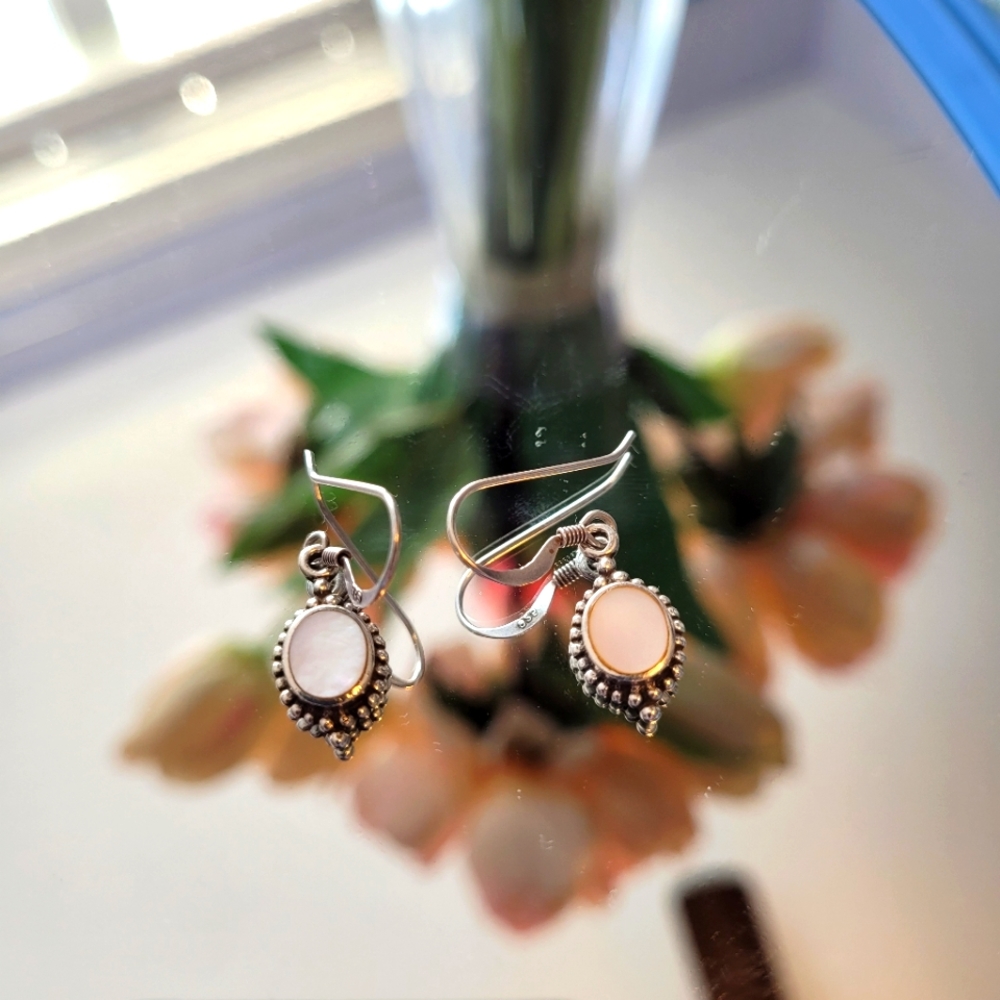 Silver and Opal Earrings